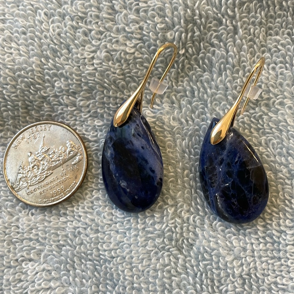 Beautiful blue and gold earrings - NWOT - Picture 1 of 1